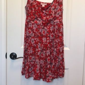 Red Floral Mini Dress Size Small